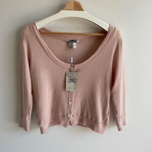 KristenseN Du Nord Sweater Womens Soft Pink Cardigan Size XL Quiet Luxury Nwt